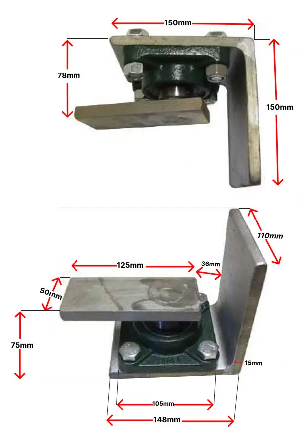 Heavy Duty Swing Gate Bearing Hinges for gate up to 1200 kg - Top & Bottom Weld On Hinge