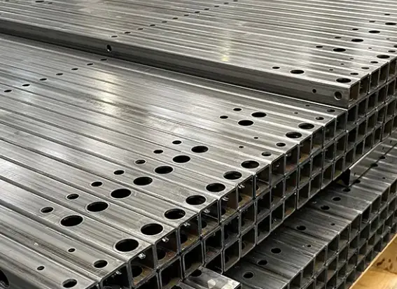 Custom Laser Cut Galvanised Steel Tube 50x50x3mm