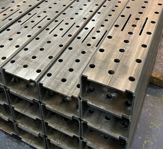 Custom Laser Cut Galvanised Steel Tube 75x75x2mm