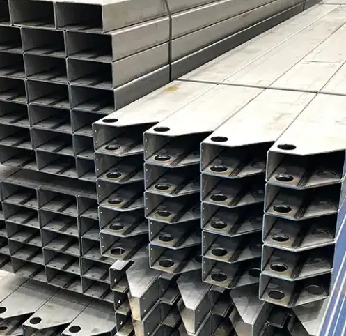 Custom Laser Cut Galvanised Steel Tube 75x75x3mm 