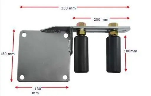 [WH254] Sliding Gate Bracket and Black Roller 100x40mm Kit End Wall Top - RIGHT SIDE